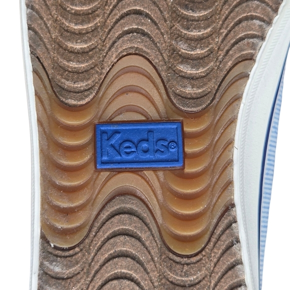 KEDS Womens Double Wash Blue Striped Low Top Comfort Shoes Size 9 - Picture 10 of 12